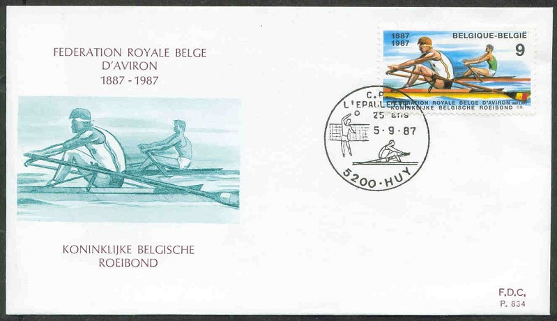 fdc bel 1987 sept. 5th pm huy illustration as stamp