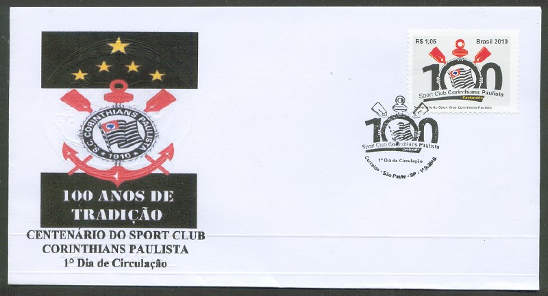 fdc bra 2010 sept. 1st centenary of sport club corinthians paulista illustration ii 