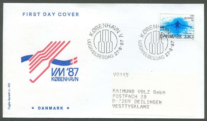 fdc den 1987 aug. 27th wrc copenhagen with logo 