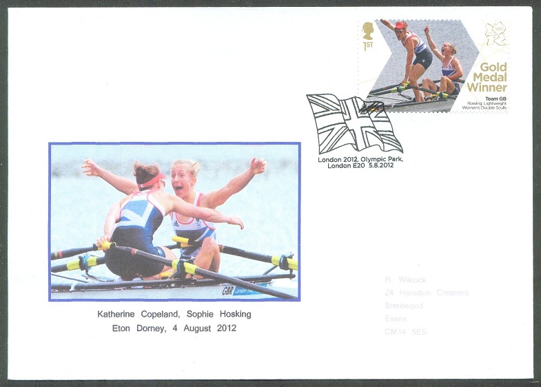 fdc gbr 2012 aug. 5th og london katherine copeland sophie hosking gbr lw2x gold medal winners