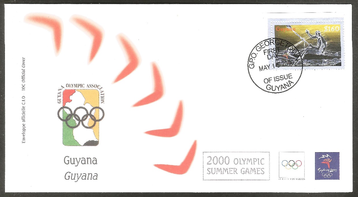 fdc guy 2000 may 15th og sydney h. r. pearce aus olympic m1x champion 1928 1932