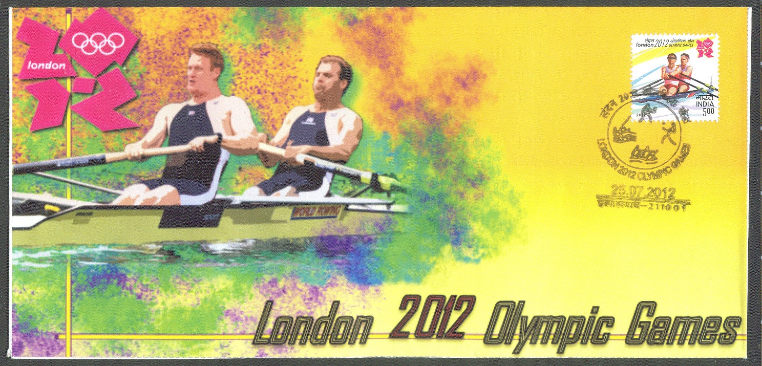 fdc ind 2012 july 25th og london with m2 illustration