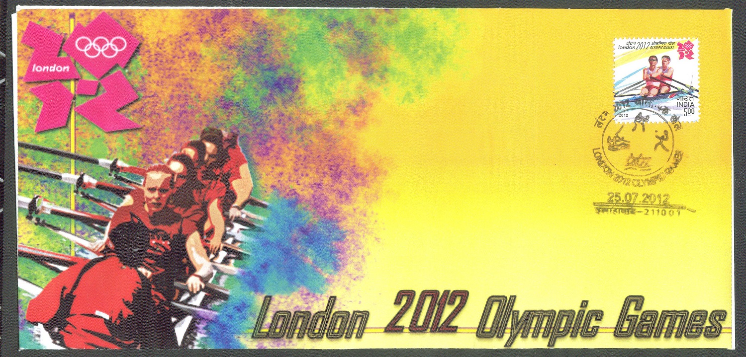 fdc ind 2012 july 25th og london with m8 illustration