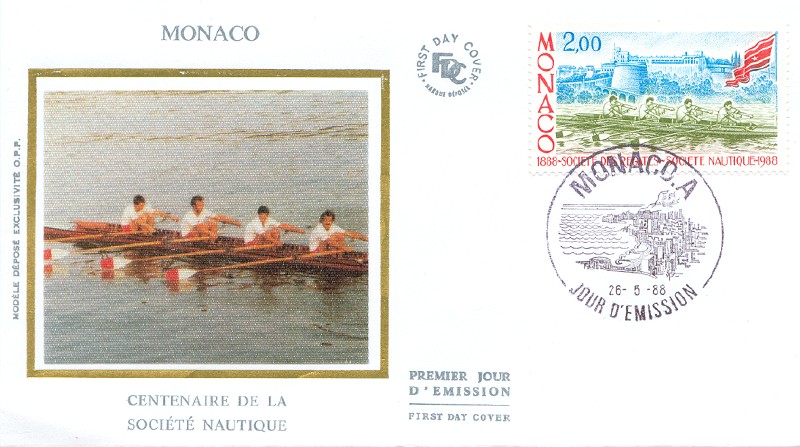fdc mon 1988 may 26th 100 years societe des regates et societe nautiques 1888 1988 mi 1867