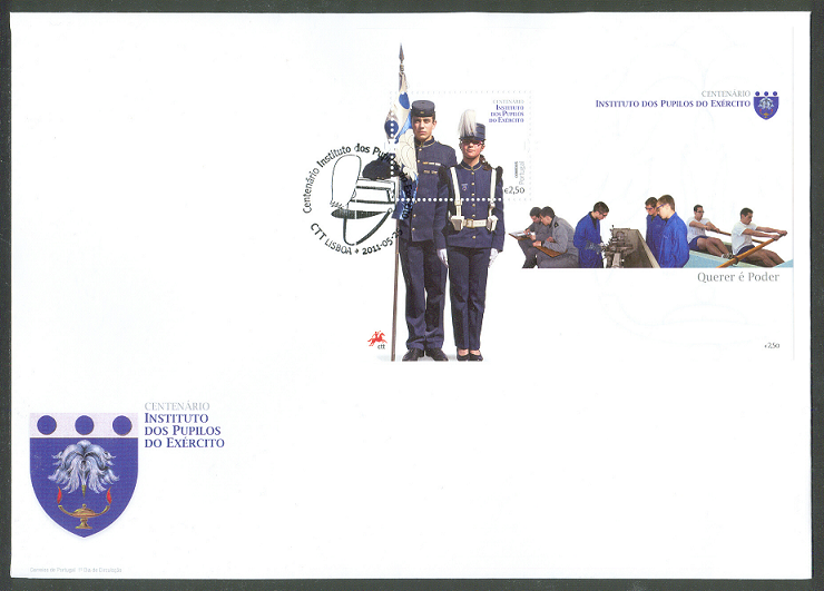 fdc por 2011 may 25th lisboa centenary instituto dos pupilos do exercito