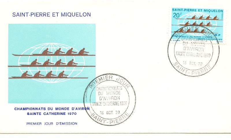 fdc stp 1970 oct. 13th wrc st. catherines three stylized 4 with globe in background 