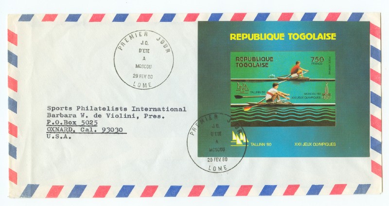 fdc tog 1980 febr. 29th og moscow ss imperforated kolbe versus karppinen og montreal 1976 