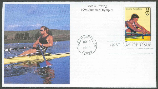 fdc usa 1996 may 2nd og atlanta with photo of single sculler 