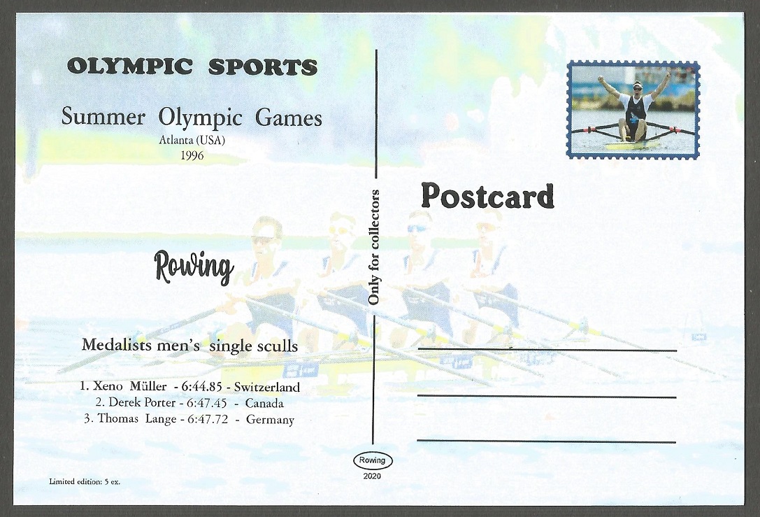 PC ROU 2020 OG Atlanta 1996 Xeno Mueller SUI M1X gold medal winner reverse