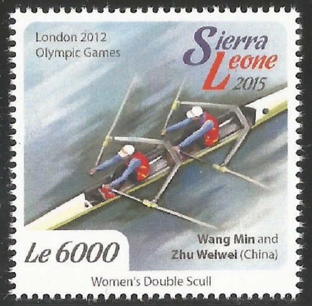 Stamp SLE 2015 OG London Wang Min Zhu Weiwei CHN W2X gold medal winners