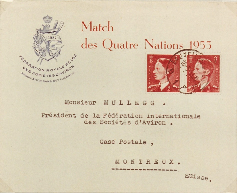 Illustrated cover BEL 1953 Match des Quatre Nations 