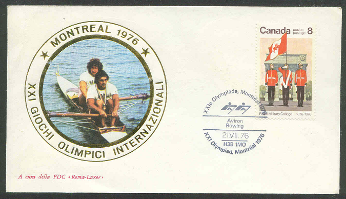 Illustrated cover CAN 1976 OG Montreal with PM large date and photo of M2 