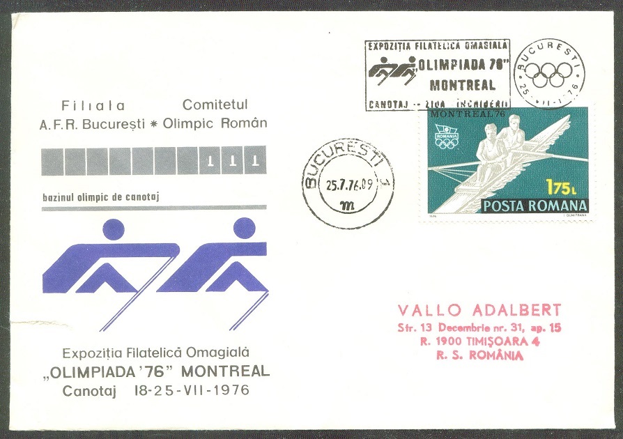 Illustrated cover ROU 1976 OG Montreal Exposition Olympiada 76