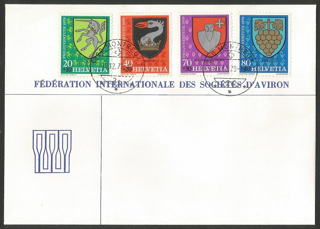 Illustrated cover SUI 1979 FISA with PM Montreux Dec. 18th