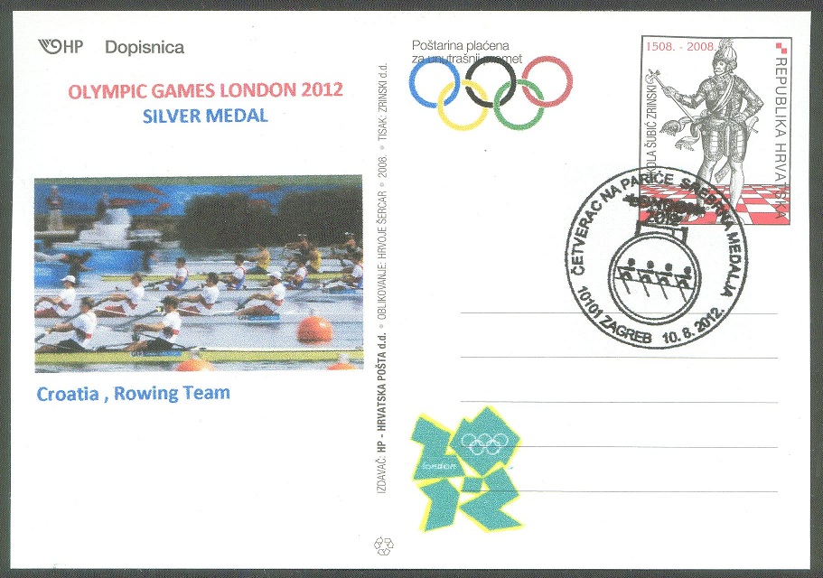 illustrated card cro 2012 og london photo of m4 race during start strokes with pm refering to cros m4x silver medal win