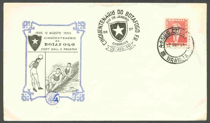 illustrated cover bra 1954 aug. 12th botafogo football e regatas club 50th anniversary