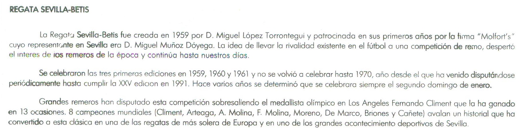 illustrated cover esp 1991 jan. 13th sevilla xxv regata sevilla betis text on reverse