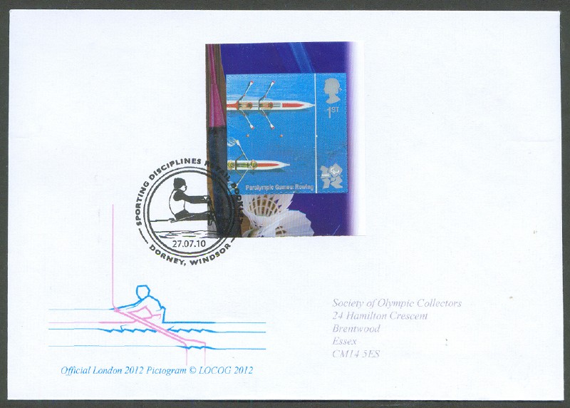 illustrated cover gbr 2010 july 27th olympic paralympic games 2012 with pm dorney and pictogram