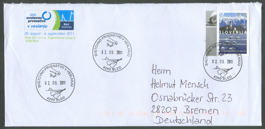 illustrated cover slo 2011 wrc bled with stamp and pm 