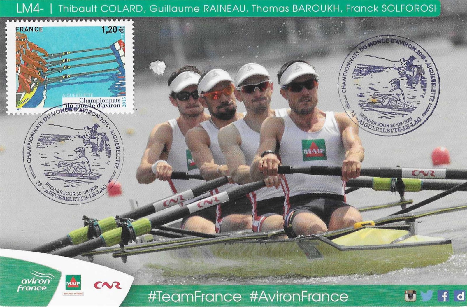 MC FRA 2015 WRC Aiguebelette with corresponding stamp and postmark LM4 