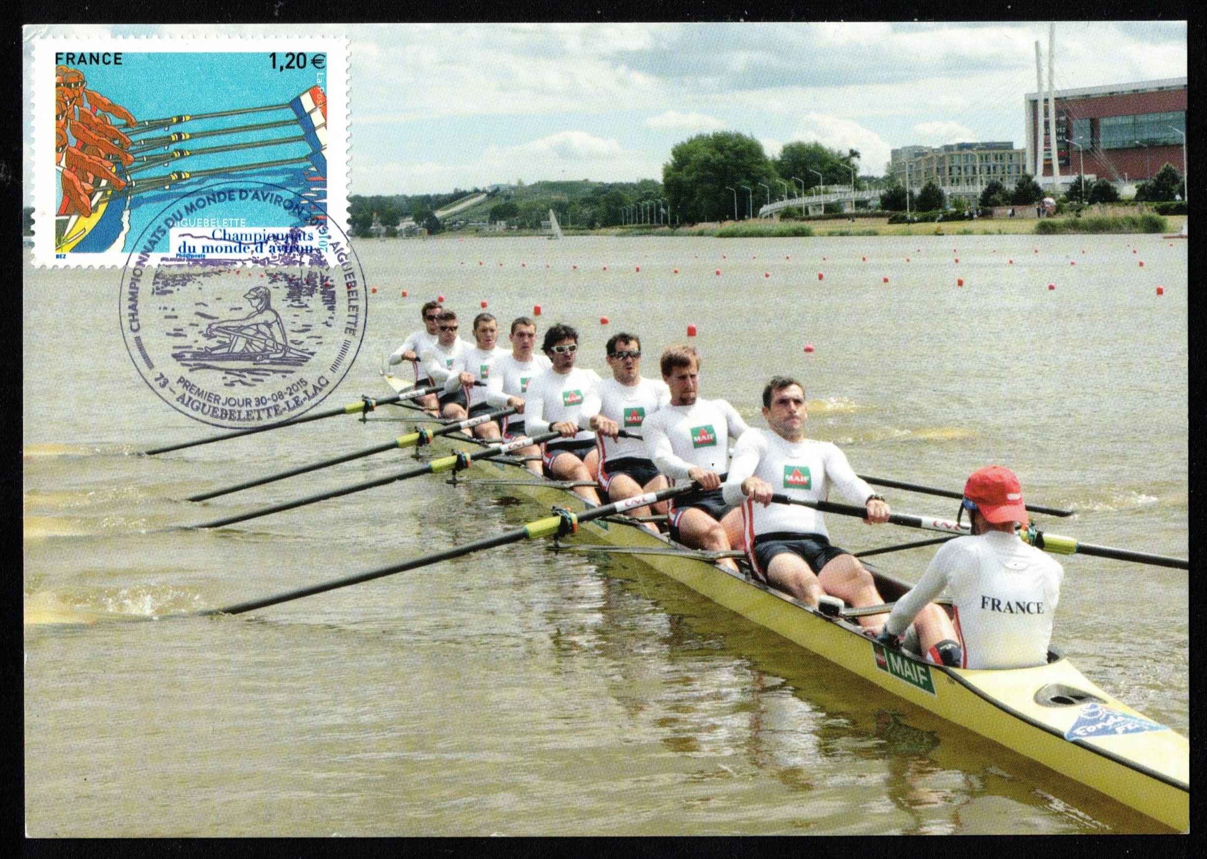 MC FRA 2015 WRC Aiguebelette with corresponding stamp and postmark M8