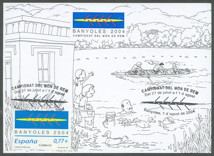 MC ESP 2004 WRC Banyoles Drawing of 2 swimmers ducks