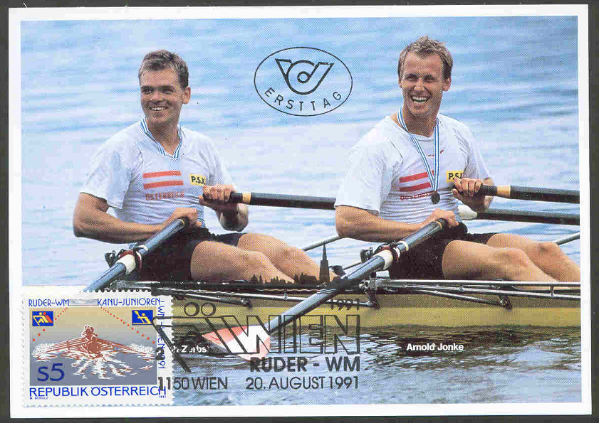 mc aut 1991 wrc vienna with photo of zerbst and jonke 2x aut gold medal at wrc lake barrington tasmania 1990
