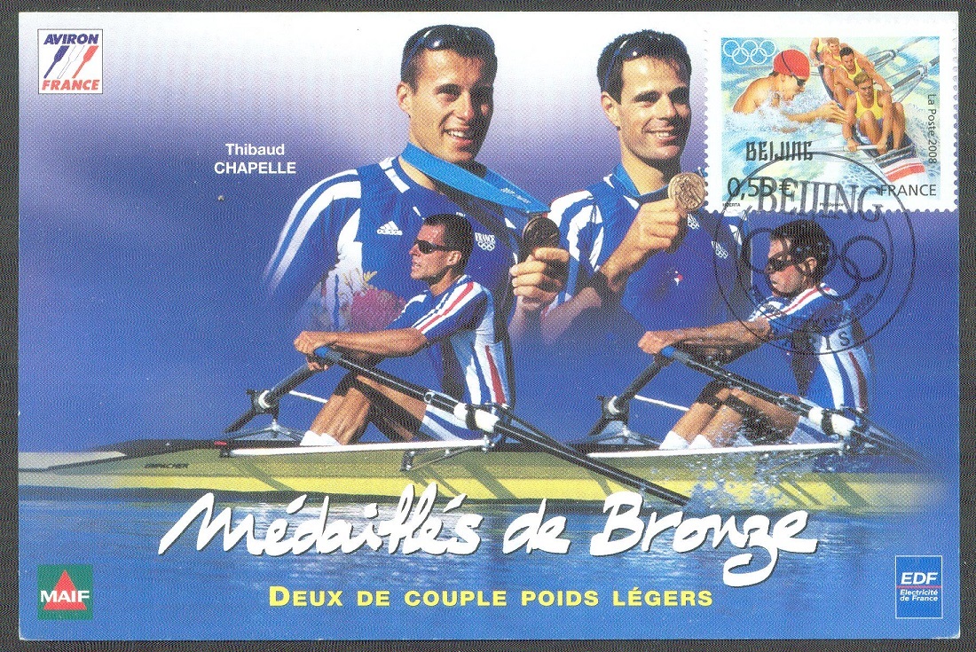 mc fra 2008 lm2x bronze medal for p. touron t. chapelle fra at og sydney 2000