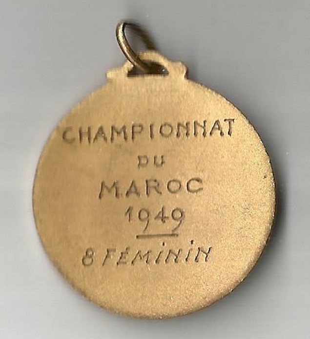 Medal FRA 1949 French Rowing Federation W8 Championship of Marocco reverse