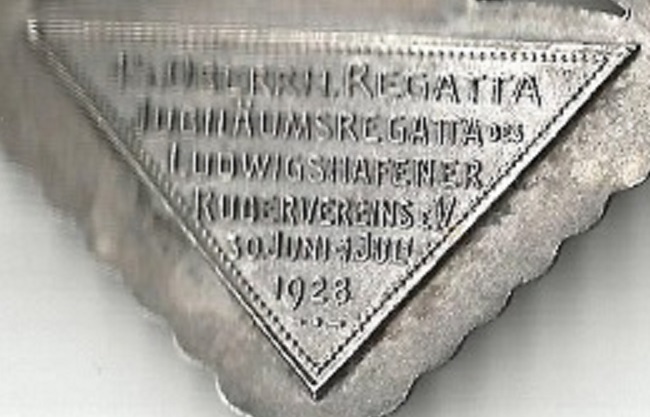 Medal GER 1928 Mannheimer Regatta Verein 45th Oberrheinische Regatta Jubilee Regatta Ludwigshafener RV reverse detail