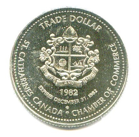 medal can 1982 trade dollar token 100th st. catherines royal canadian henley regatta 1880 1982 reverse