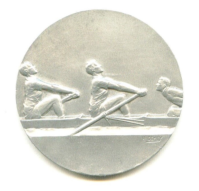 medal fra 1928 bronze signed h. demey orthodox rowing 1