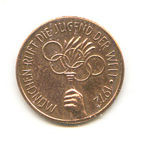 medal ger 1972 og munich copper reverse