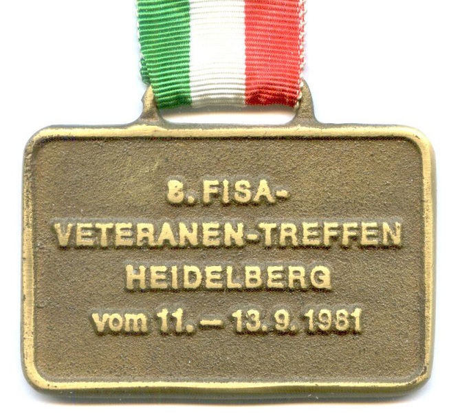medal ger 1981 8th fisa veterans meeting regatta heidelberg front