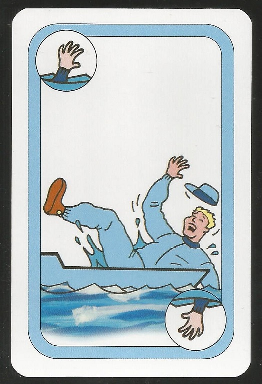Card game AUT 1997 Oxford Cambridge Boat Race Cambridge fan falling into the water