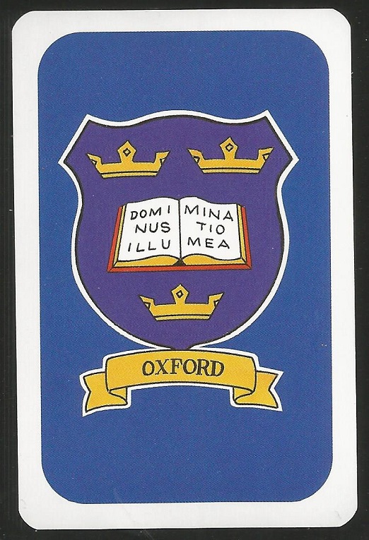 Card game AUT 1997 Oxford Cambridge Boat Race Oxford coat of arms