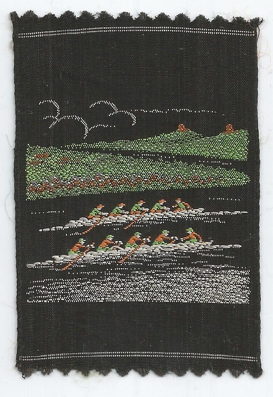 M4 race with strokes on bow side on small silk fabric matchbox size