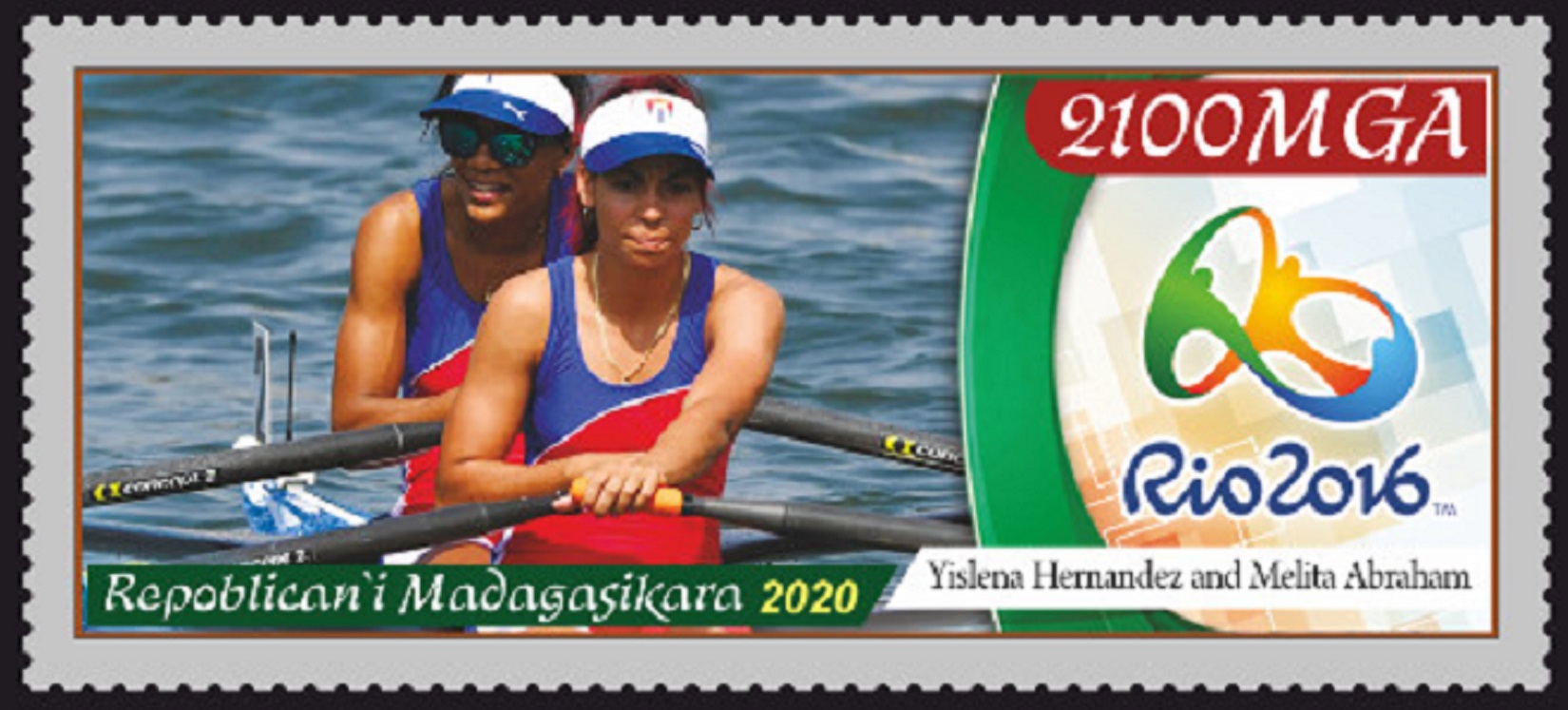 Stamp MAD 2020 OG Rio de Janeiro Yislena Hernandez Melita Abraham CHI LW2X 17th place