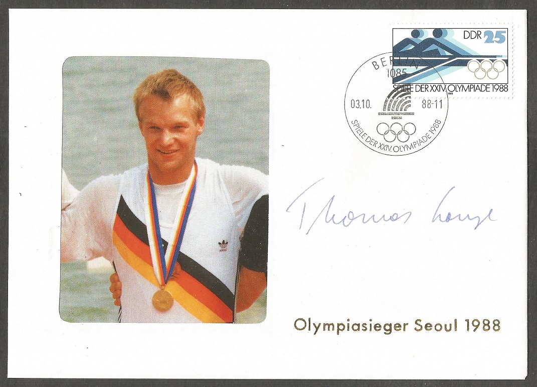 AC GDR 1988 OG Seoul M1X gold medal winner Thomas Lange with signature