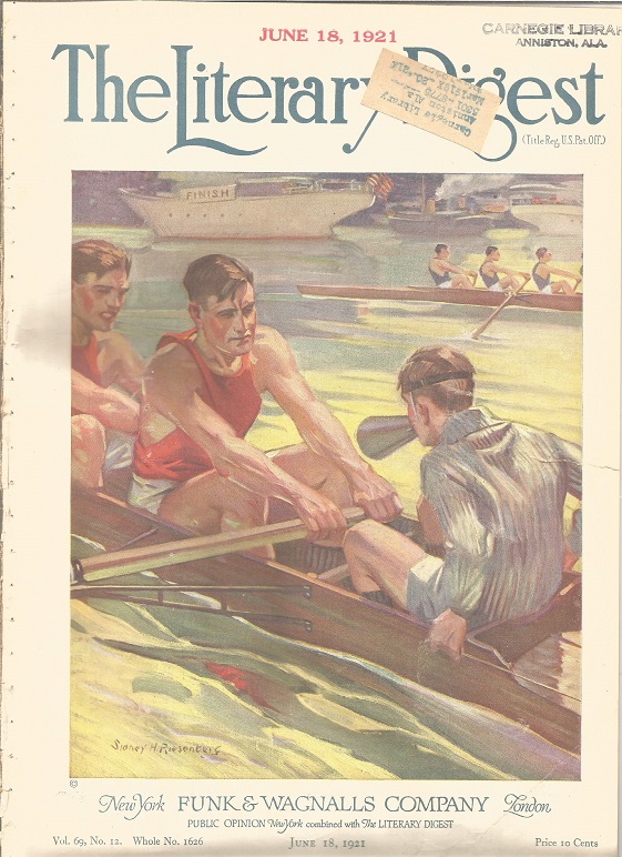 Magazine cover USA 1921 coloued drawing by Sydney H. Riesenberg