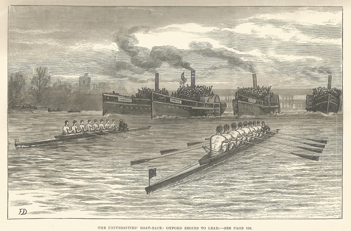 Print GBR 1882 Boat Race Oxford begins to lead The Illustrated London News No. 2240