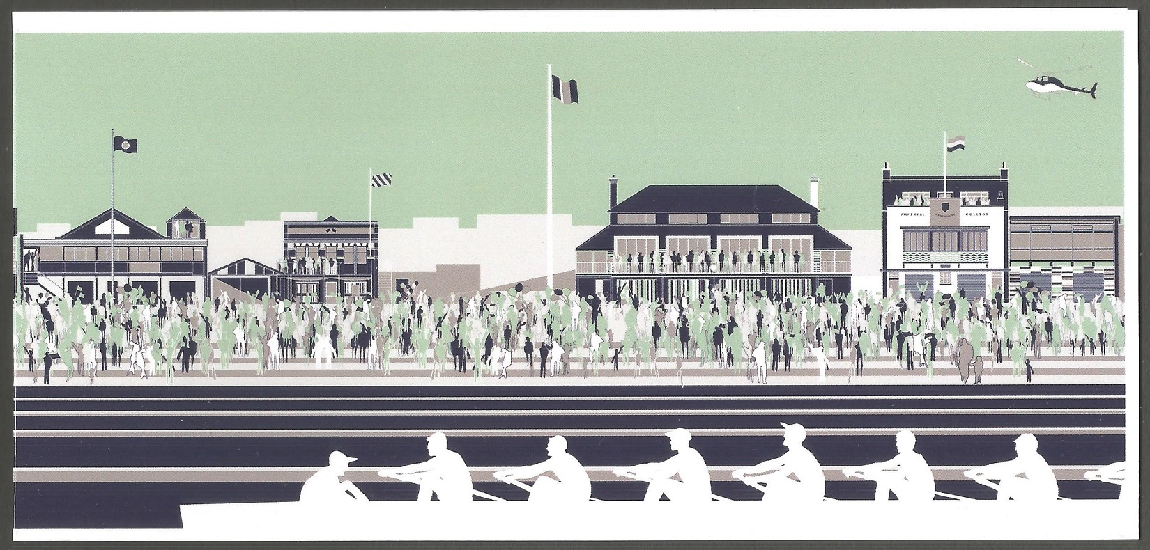 Print GBR The Boat Race at Putney II on folded greetings card