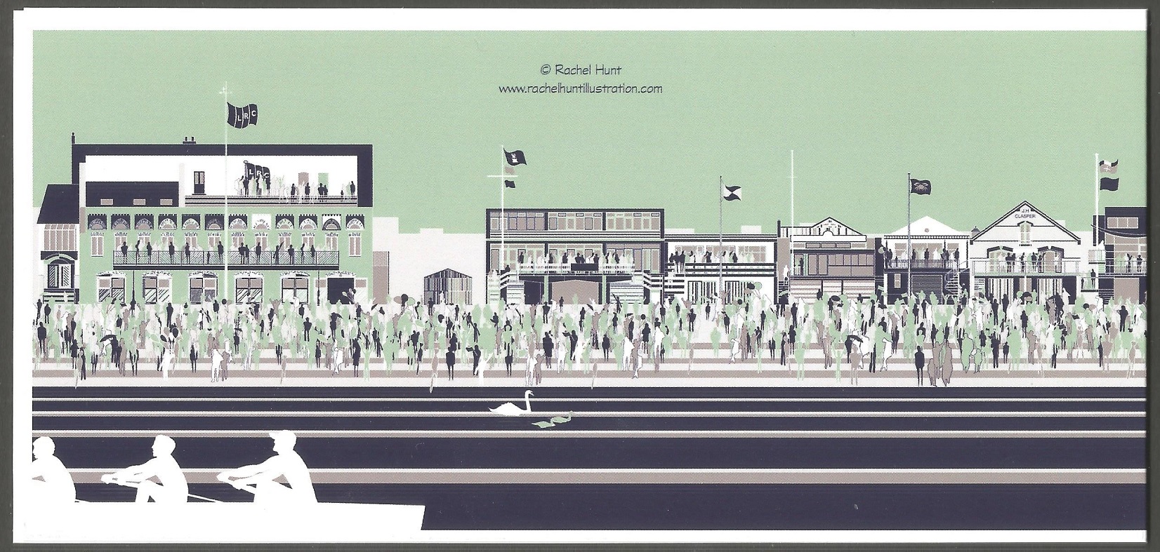 Print GBR The Boat Race at Putney I on folded greetings card