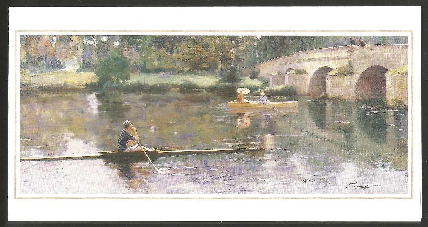 painting gbr the bridge at grez 1883 by sir john lavery 1856 1941
