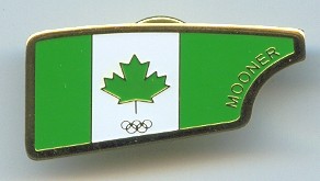 pin can og athens 2004 mooner shape of blade with maple leaf in green 