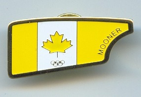 pin can og athens 2004 mooner shape of blade with maple leaf in yellow 