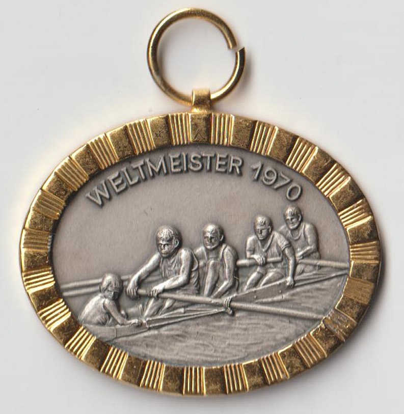 Plaque GDR 1970 WRC 1970 St. Catharines M4 gold medal winner crew GDR
