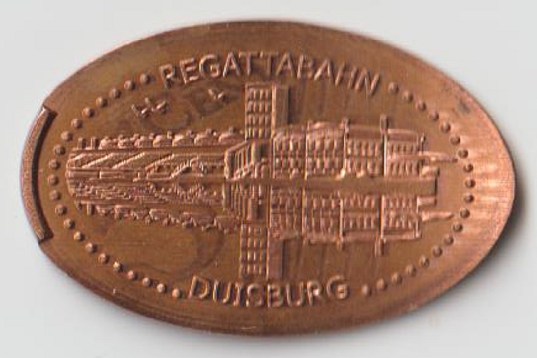 Plaque GER Duisbug regatta course finish area with finish tower