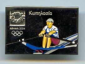 pin gre og athens 2004 1x on mirror like surface