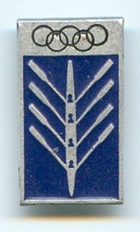 Pin URS 1968 OG Mexico 4X on blue backgound Olympic rings